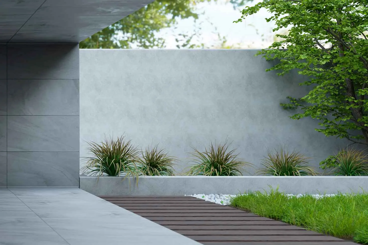 Concrete patio and outdoor entertaining area